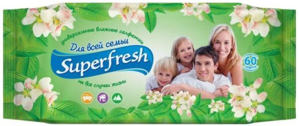 Влажные салфетки superfresh для всей семьи 60шт фотография